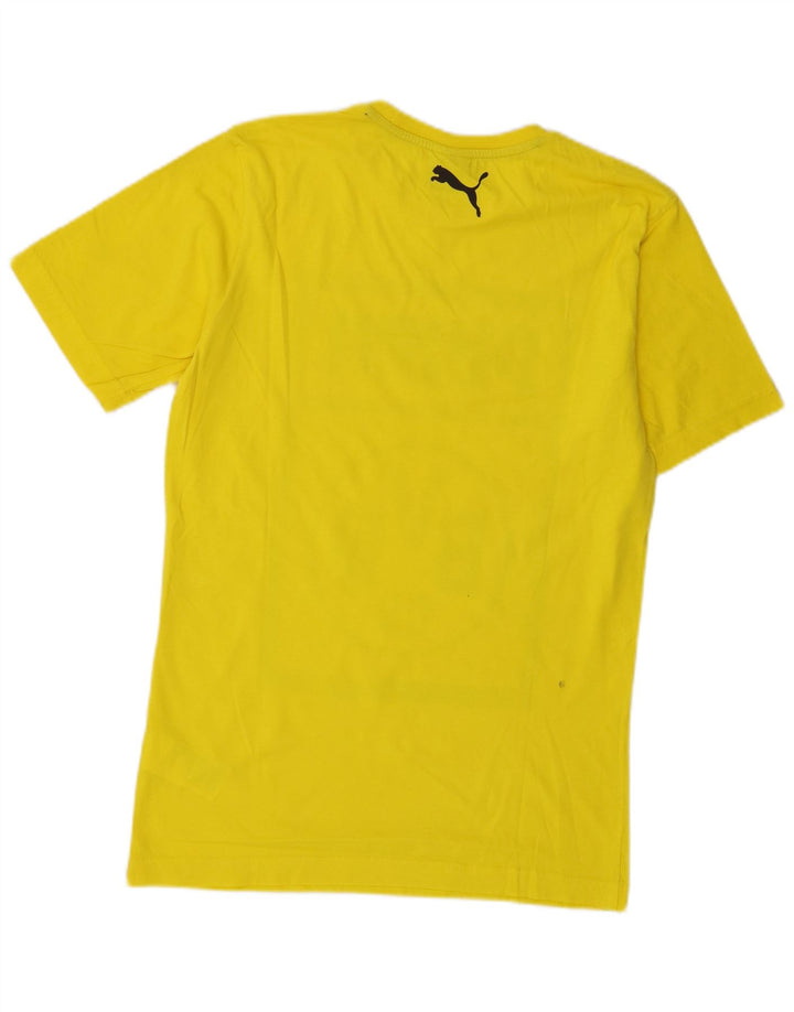 Puma Hombre Camiseta Gráfica Top Algodón Amarillo Medio