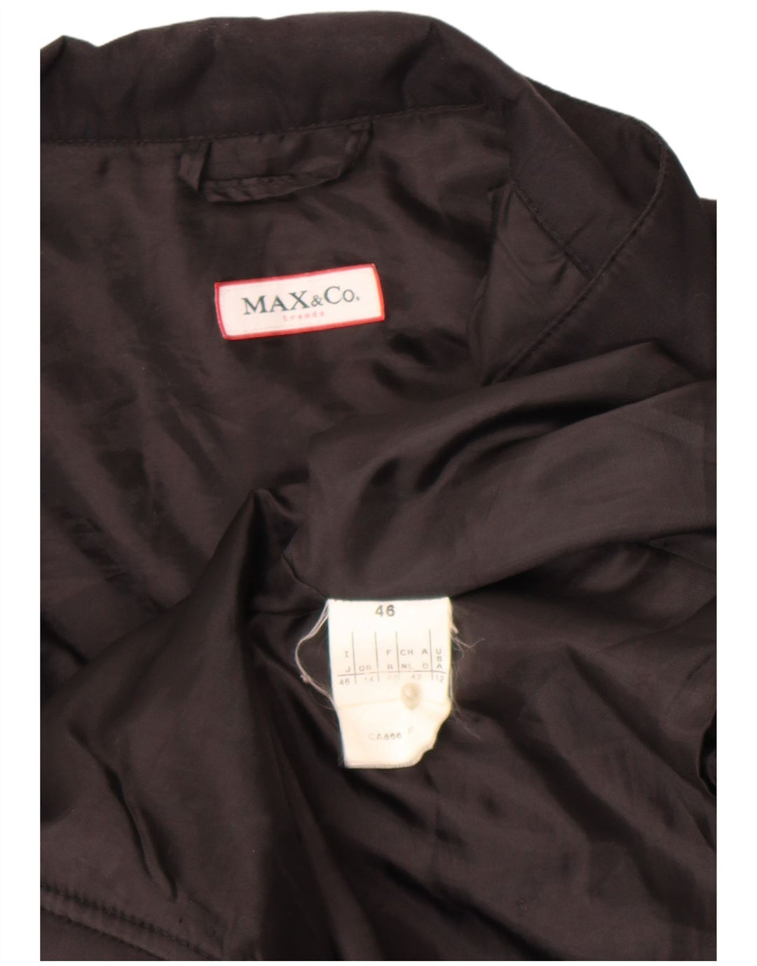 Max & Co. Chaqueta cortavientos para mujer UK 44 Grande Negro