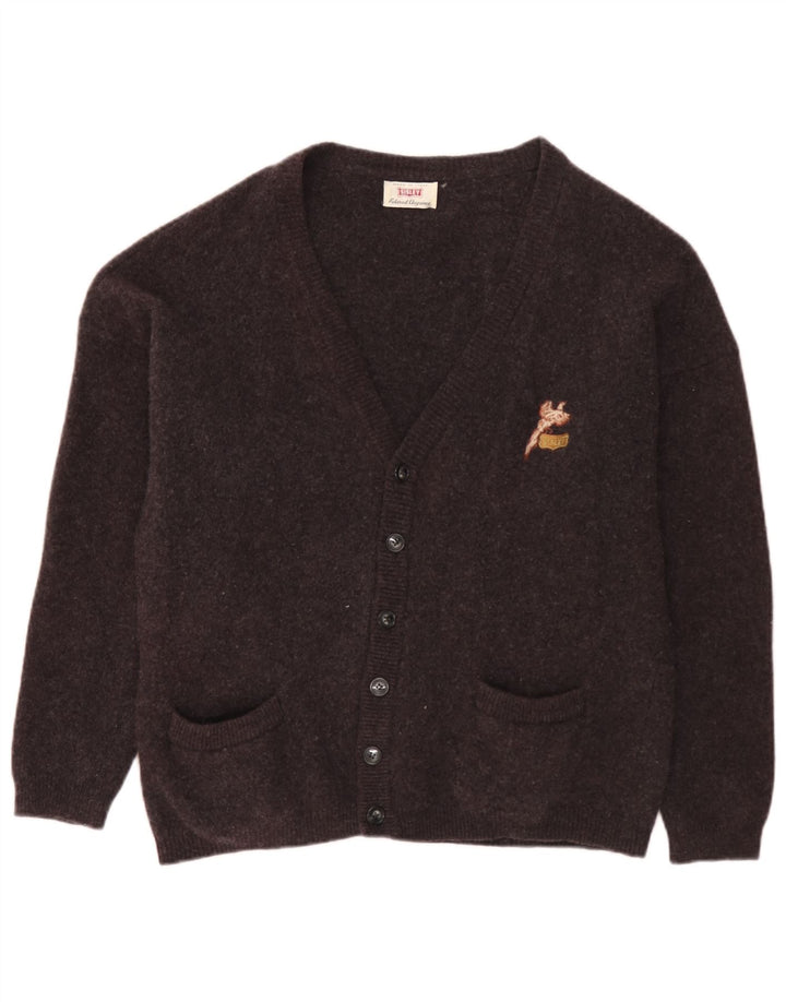 Sisley Cárdigan para hombre de lana virgen gris grande