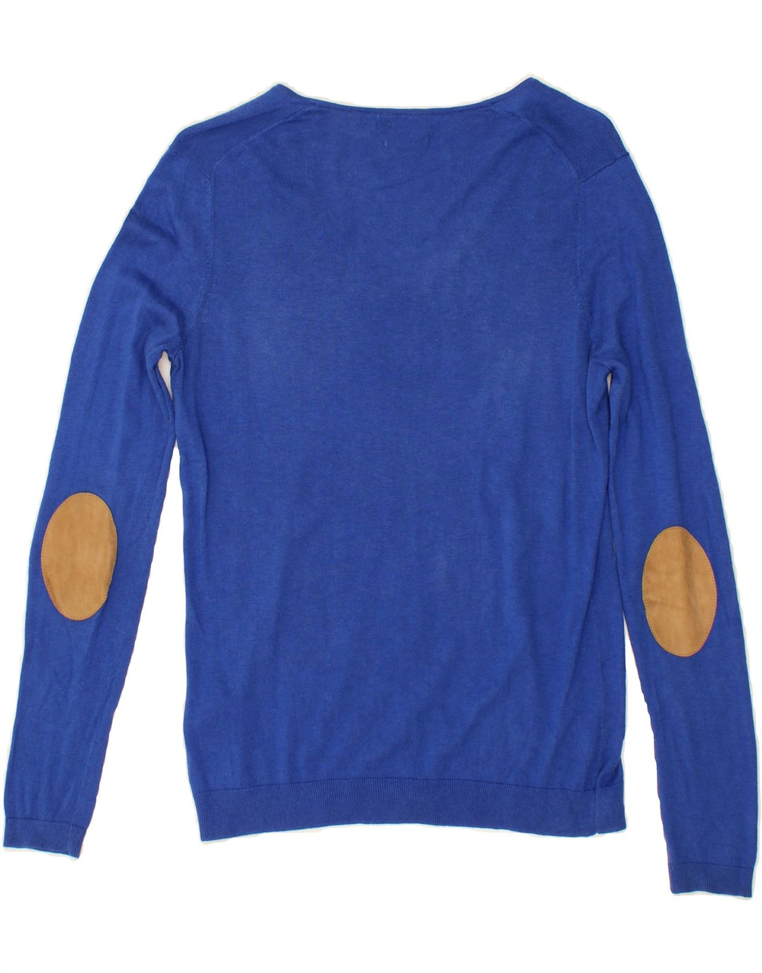 MASSIMO DUTTI Womens V-Neck Jumper Sweater UK 12 Medium Blue Silk Vintage Massimo Dutti and Second-Hand Massimo Dutti from Messina Hembry 