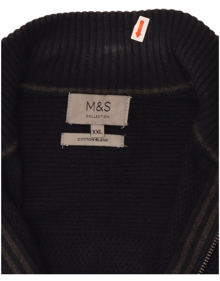 Marks & Spencer - Cárdigan para hombre, talla 2XL, algodón azul marino