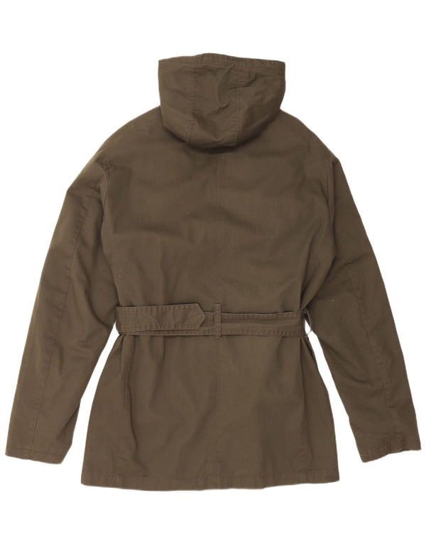 VINTAGE Chaqueta Parka con capucha para hombre Reino Unido 40 Algodón caqui grande