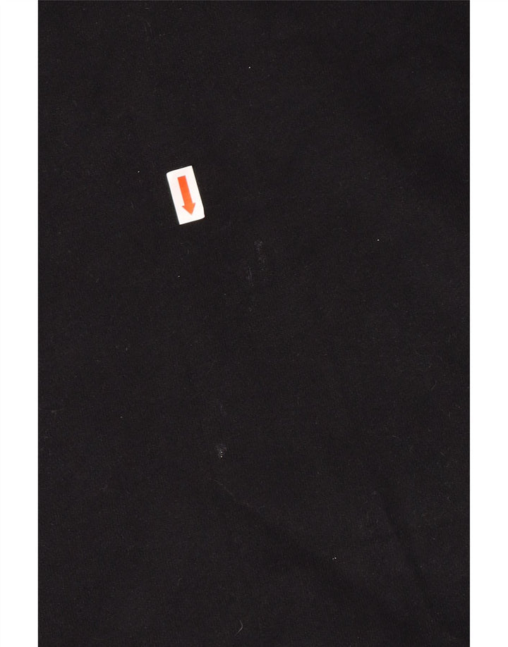 Superdry Sudadera con cuello y botones para hombre, jersey de algodón negro grande