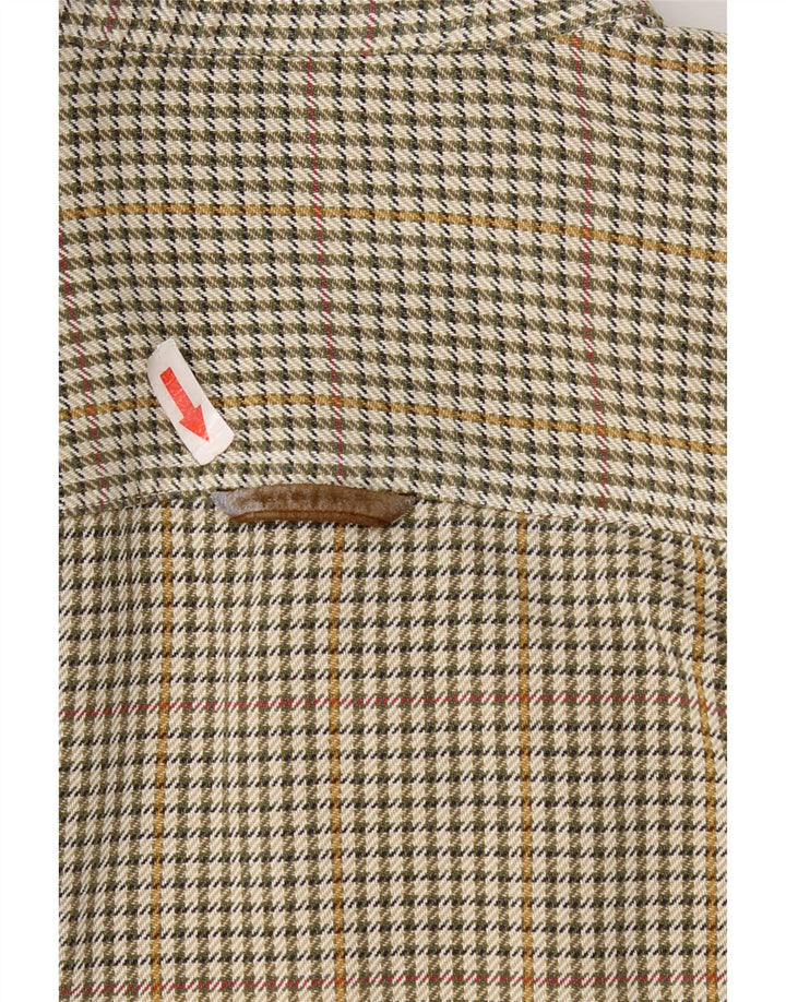 Camisa De Franela Orvis Hombre Algodón Pata De Gallo Verde Medio