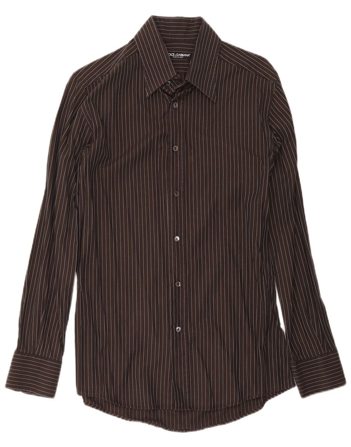 Dolce & Gabbana Camisa para hombre Talla 40 15 1/2 Mediana Raya negra
