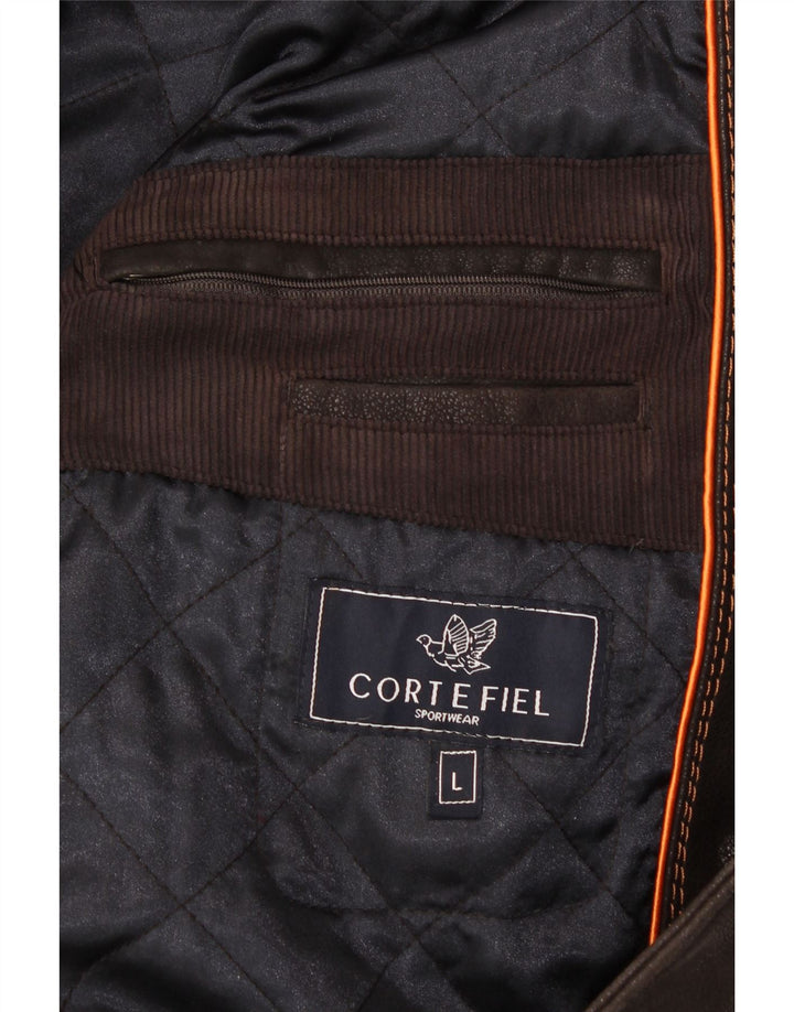 CORTEFIEL Mens Leather Jacket UK 40 Large Brown Vintage Cortefiel and Second-Hand Cortefiel from Messina Hembry 