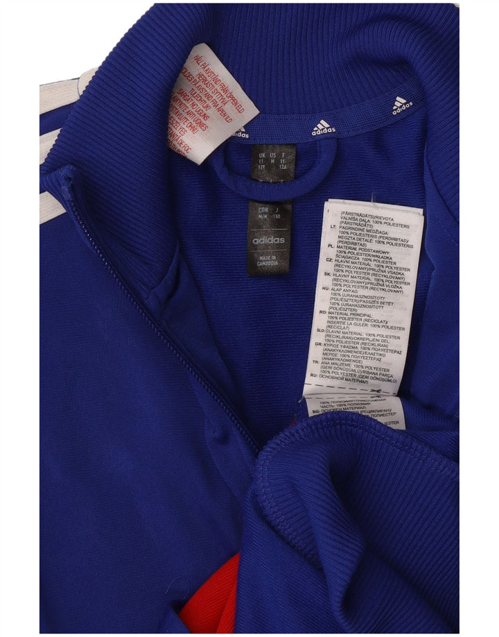 Adidas - Chaqueta de chándal para niño, 11-12 años, color azul, poliéster