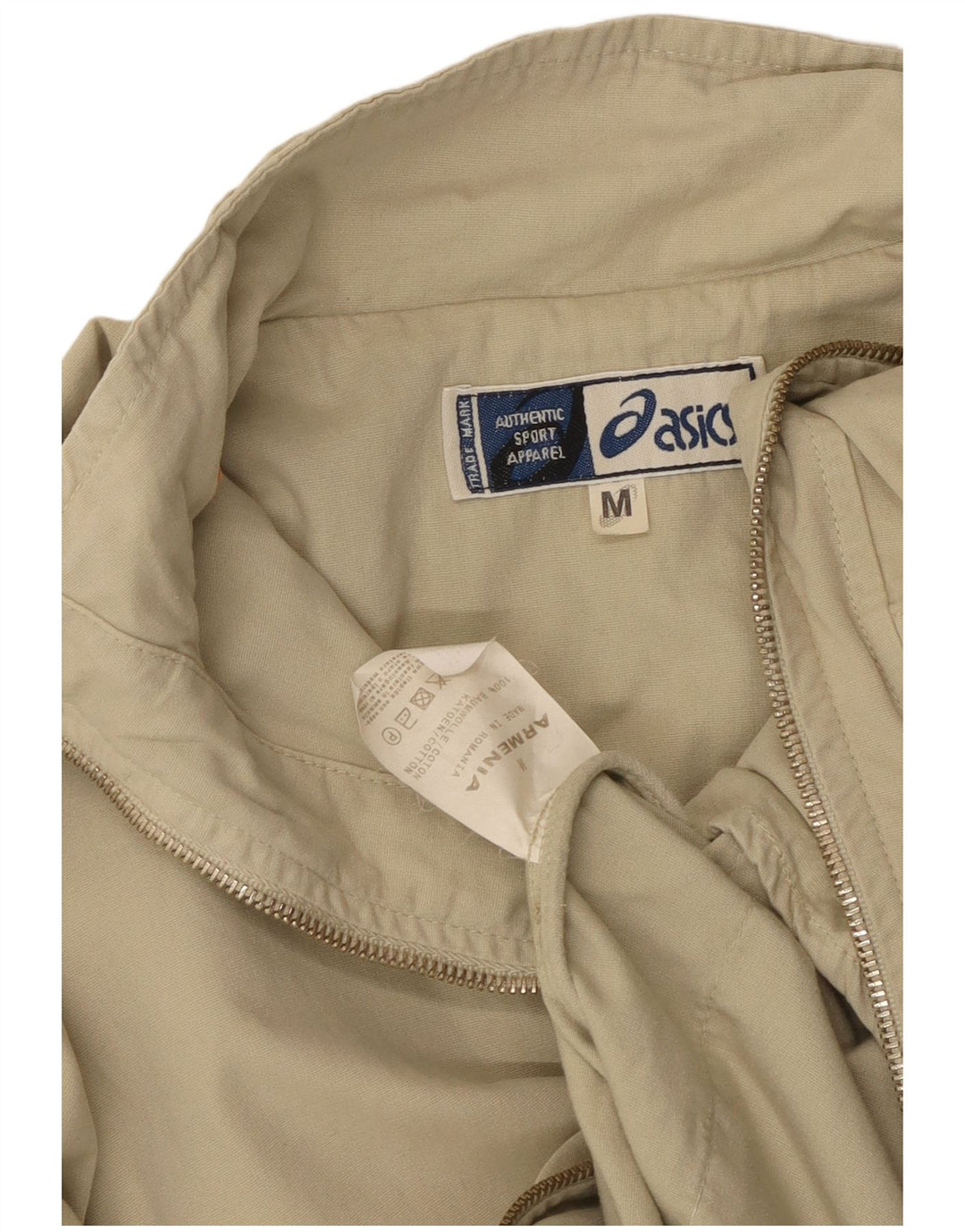 Asics Chaqueta impermeable para hombre Reino Unido 38 Algodón beige medio