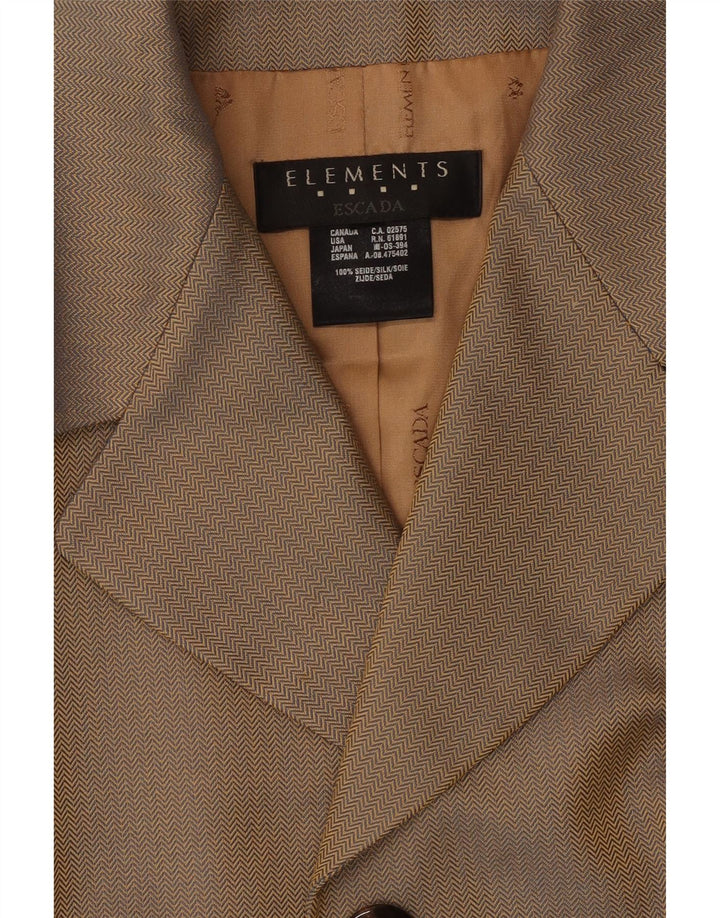 Escada Chaqueta Blazer Elements para Mujer UK 42 Medium Beige Herringbone