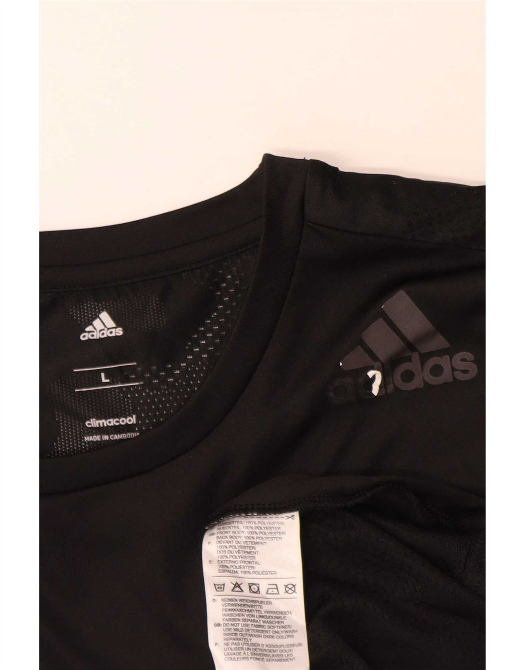 Adidas Mens Climacool Camiseta Top Grande Poliéster Negro