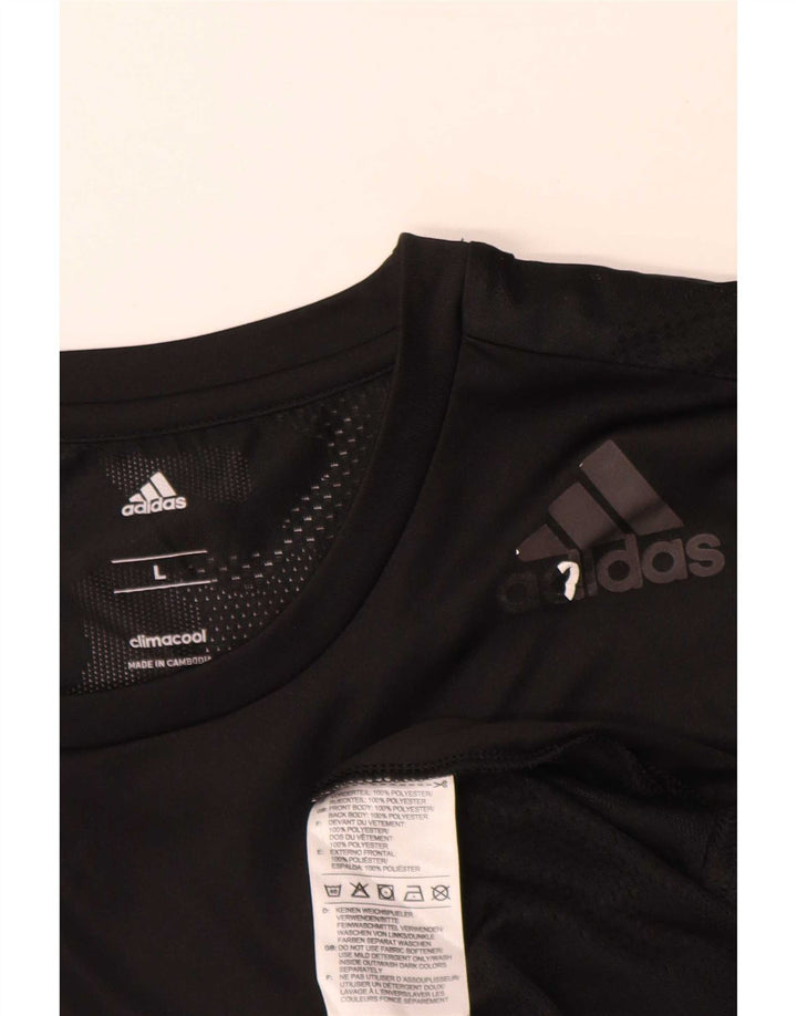 Adidas Mens Climacool Camiseta Top Grande Poliéster Negro