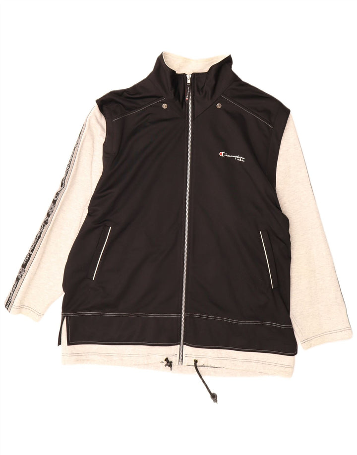 Champion Chaqueta De Chándal Con Gráfico Para Hombre, Grande, Color Negro