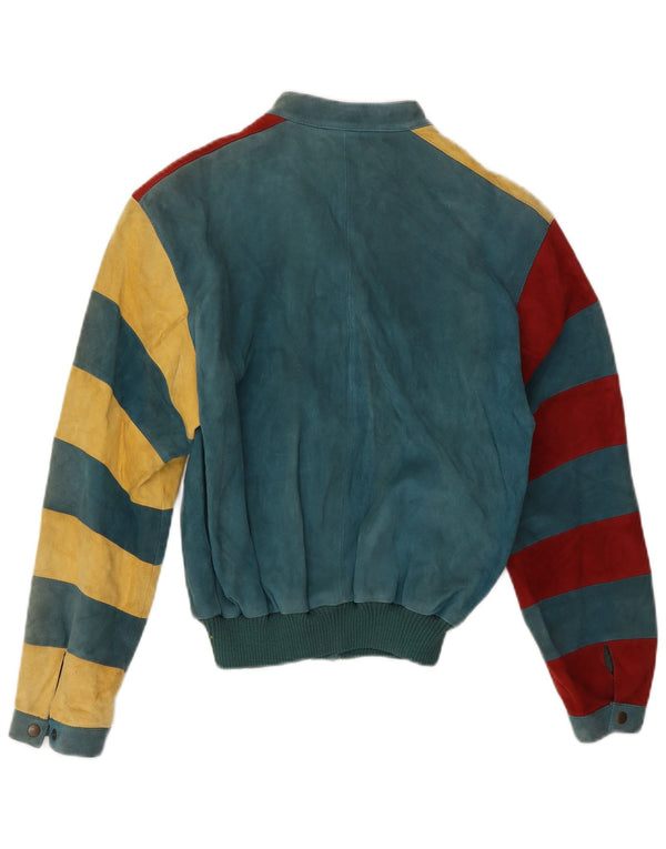 Vintage mujer bomber chaqueta EU 36 pequeño bloque de color verde