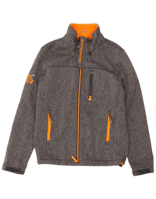 SUPERDRY Chaqueta cortavientos Windtrekker para hombre UK 40 Large Grey Moteado