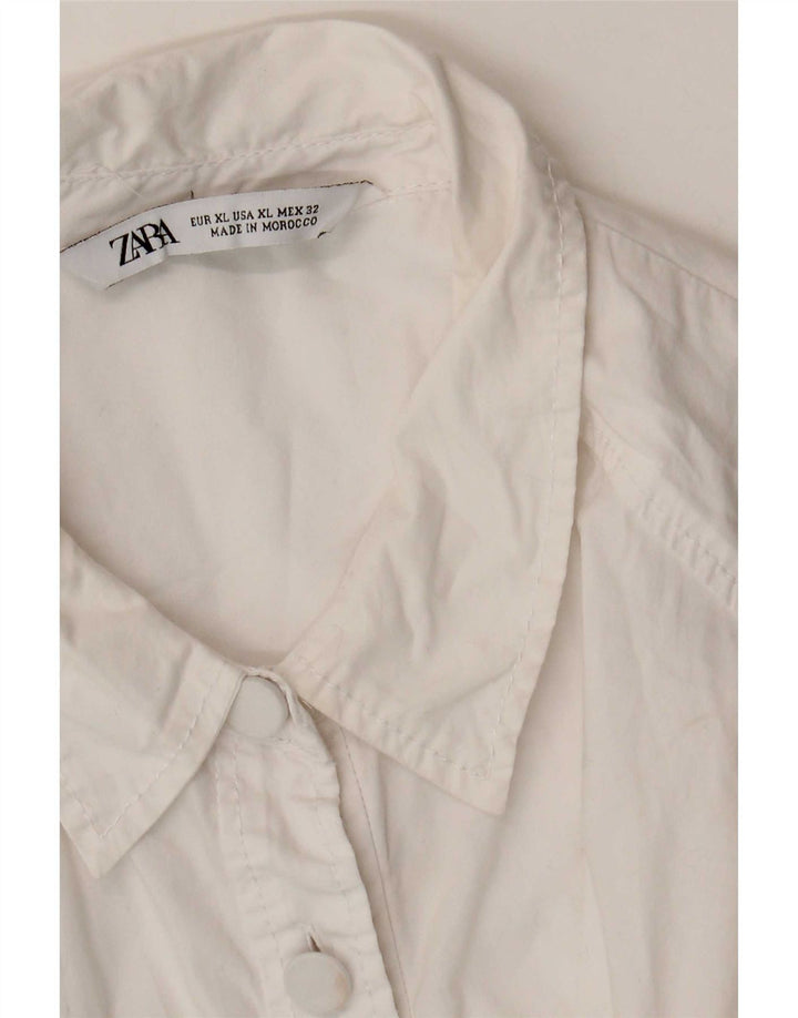 Zara Mujer Blusa Camisa ES 40 XL Blanco