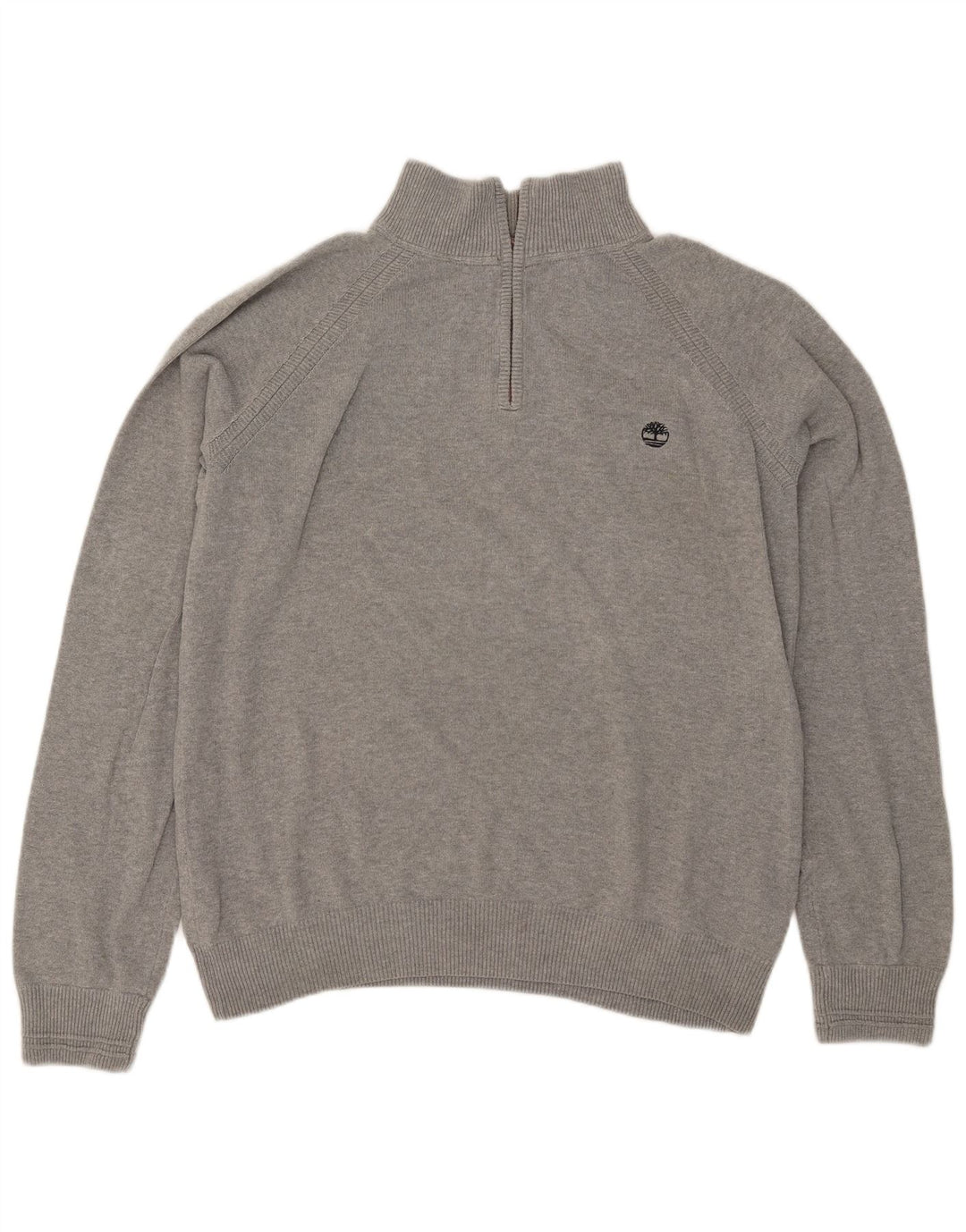 TIMBERLAND Suéter tipo jersey con cuello y cremallera de ajuste regular para hombre XL Gris