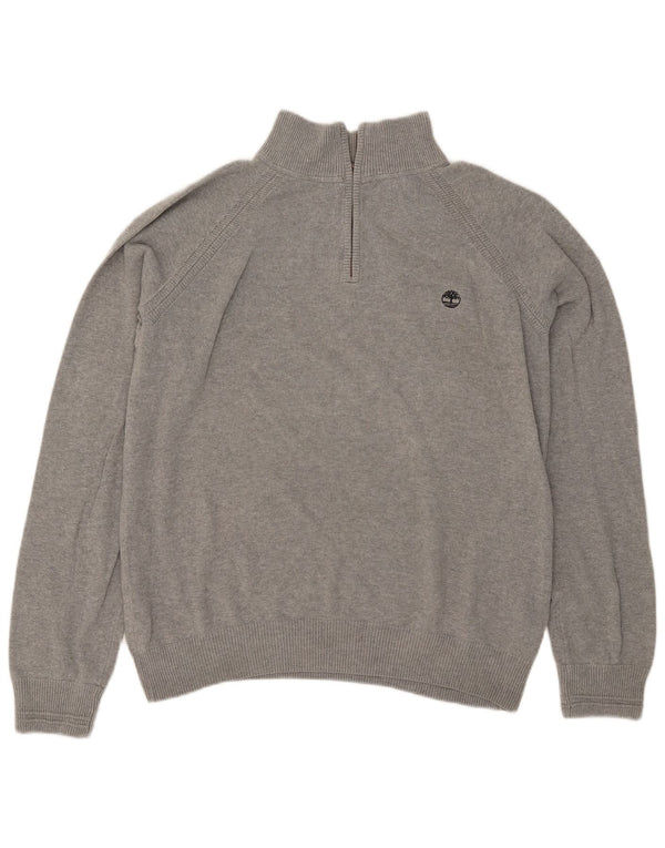 TIMBERLAND Suéter tipo jersey con cuello y cremallera de ajuste regular para hombre XL Gris