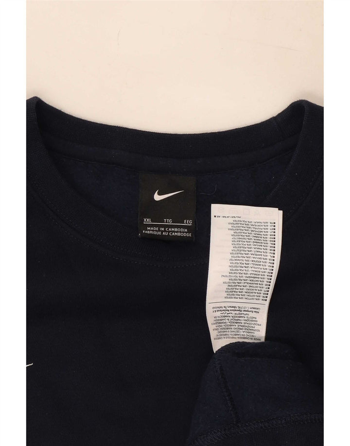Nike Hombre Sudadera Jumper 2XL Azul Marino Algodón