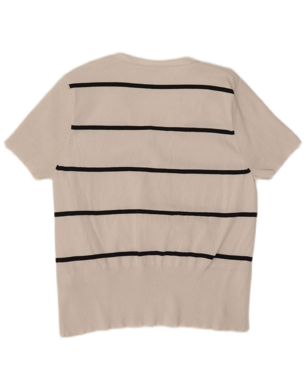 Tommy Hilfiger Camiseta para mujer Top UK 40 Grande Algodón a rayas blancas