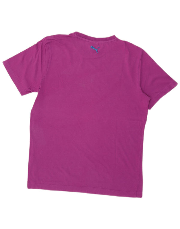Puma Camiseta gráfica para hombre Top Small Purple Cotton