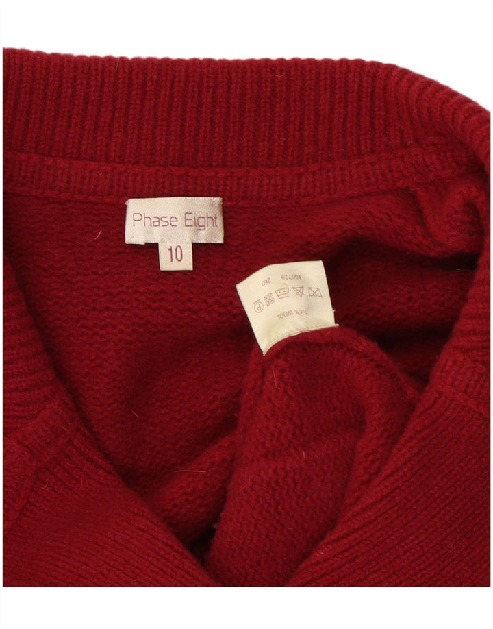 PHASE EIGHT Suéter tipo cárdigan para mujer UK 10 Small Red Wool
