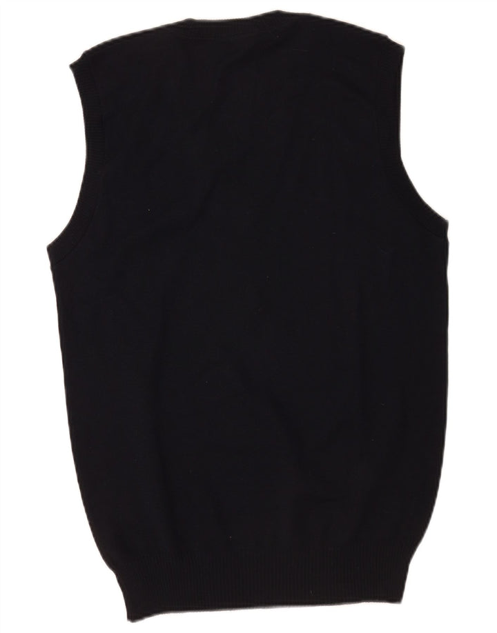 Liabel Mens Vest Tank Top Small Azul Marino Lana Virgen