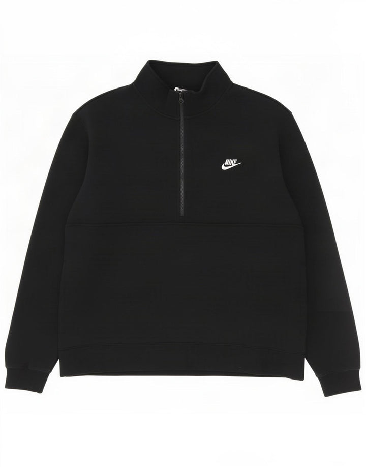 Nike - Sudadera con cuello y cremallera para hombre, talla 2XL, algodón negro
