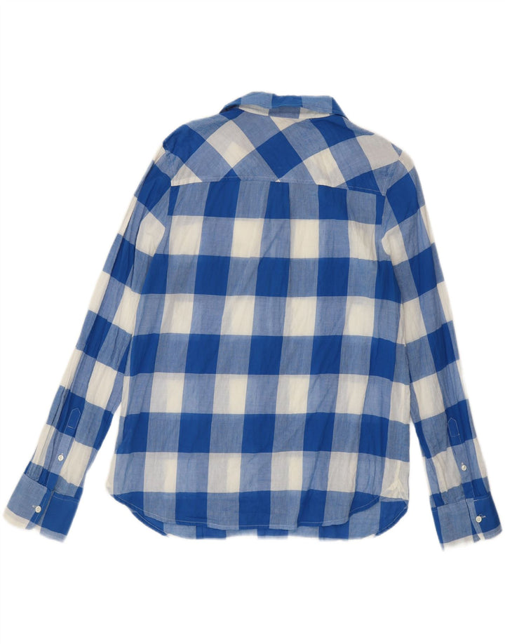 J. Crew Camisa tipo jersey para mujer US 10 Grande Azul Gingham Algodón