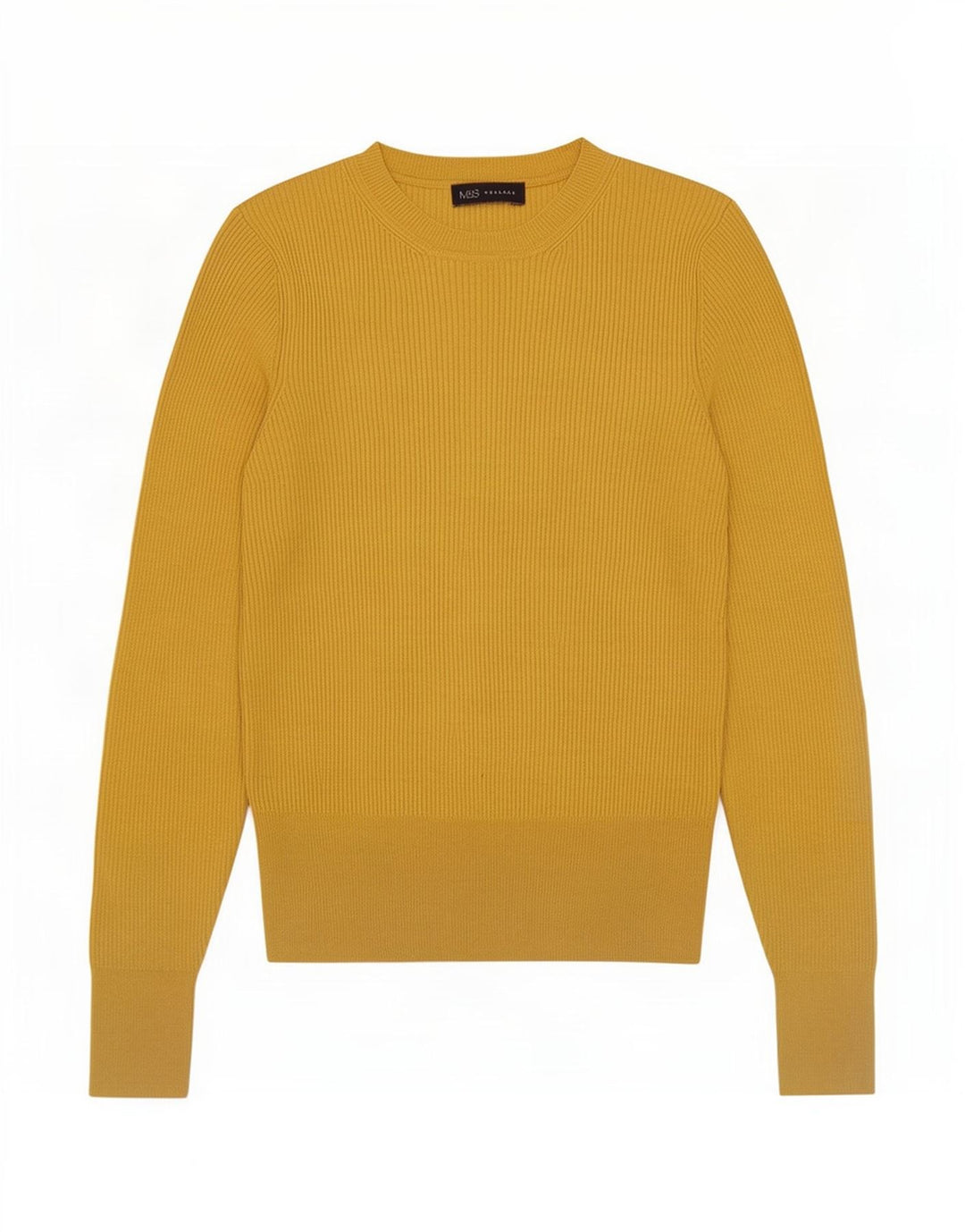 Marks & Spencer Jersey de cuello redondo para mujer UK 12 Viscosa amarilla mediana