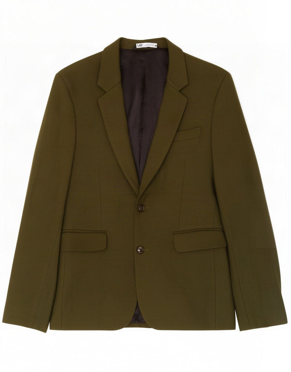 Zara Chaqueta Blazer De 2 Botones Para Hombre EU 48 Viscosa Verde Medio