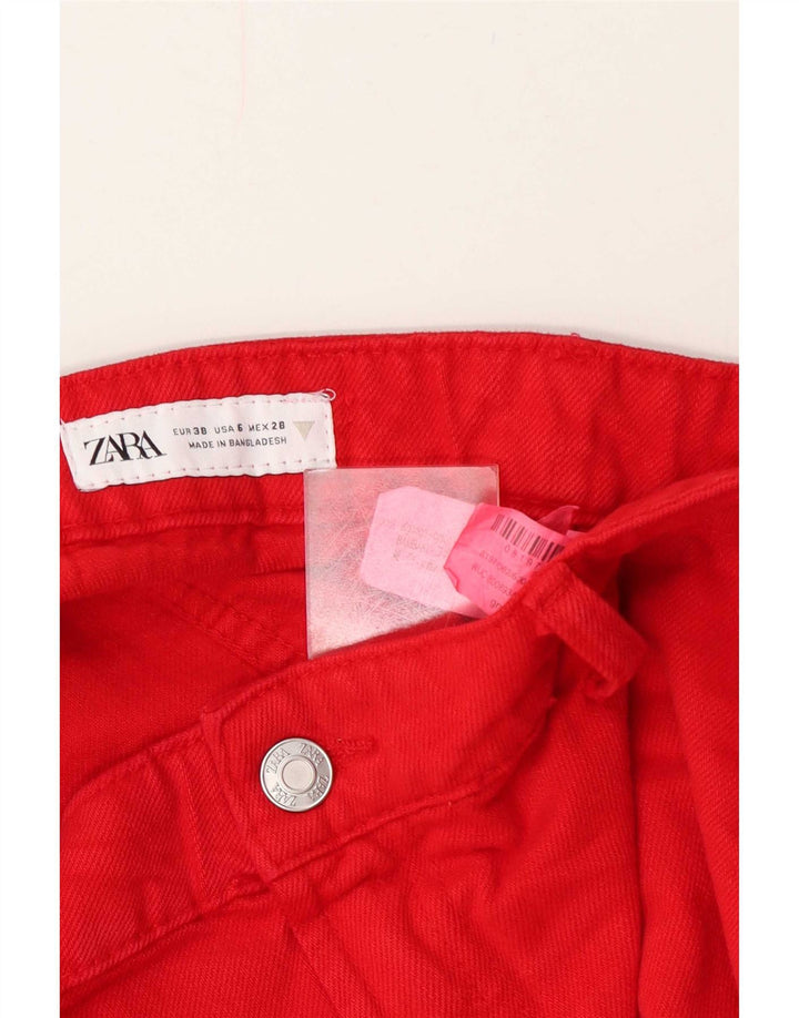 Zara Pantalones cortos casuales para mujer EU 38 Small W28 Algodón rojo