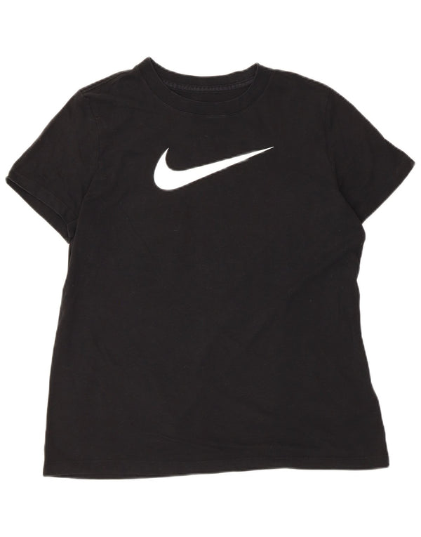 Nike Camiseta Dri Fit Graphic para Mujer UK 40 Mediano Algodón Negro