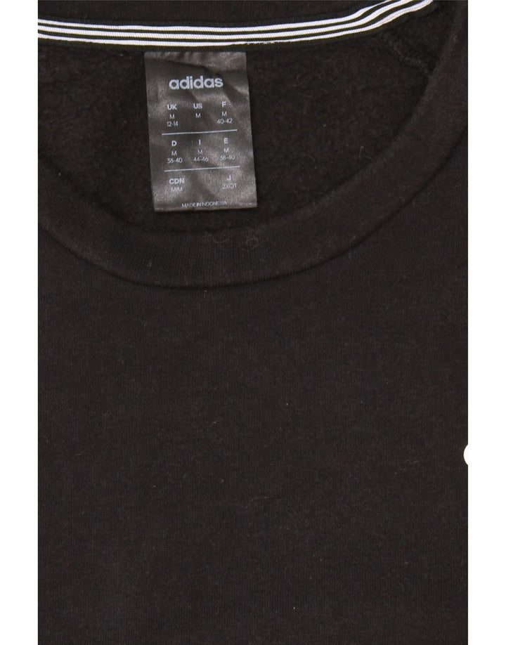 ADIDAS Womens Sweatshirt Jumper UK 12/14 Medium Black Cotton Vintage Adidas and Second-Hand Adidas from Messina Hembry 