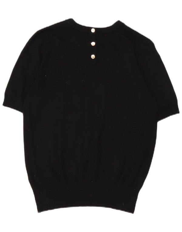 Zara Mujer Camiseta Top UK 44 Mediano Negro
