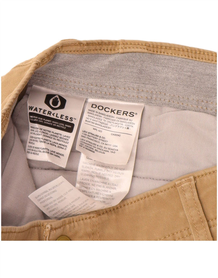 DOCKERS Pantalón chino ajustado para hombre W36 L32 Algodón beige