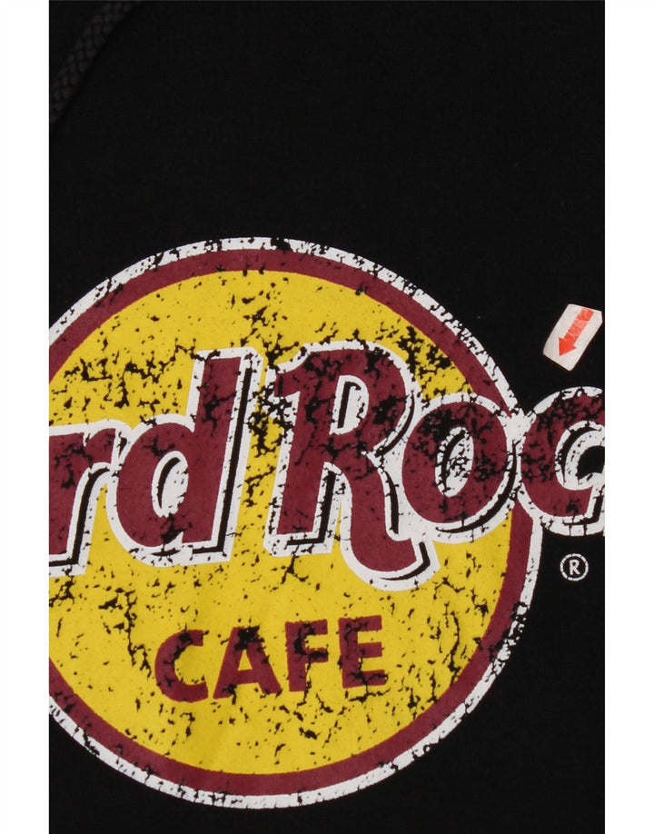HARD ROCK CAFE Hombre Vienna Graphic Sudadera con capucha Jumper Grande Algodón Negro