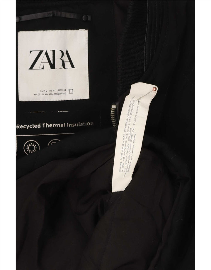 Zara Mens Chaleco acolchado Reino Unido 40 Grande Poliéster negro