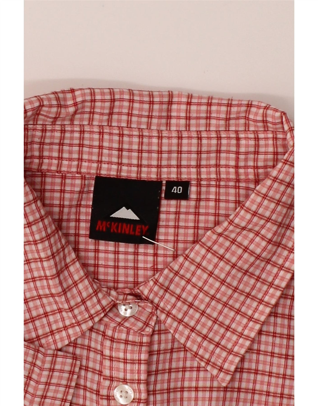 MCKINLEY Womens Short Sleeve Shirt EU 40 Medium Red Check Polyester Vintage McKinley and Second-Hand McKinley from Messina Hembry 