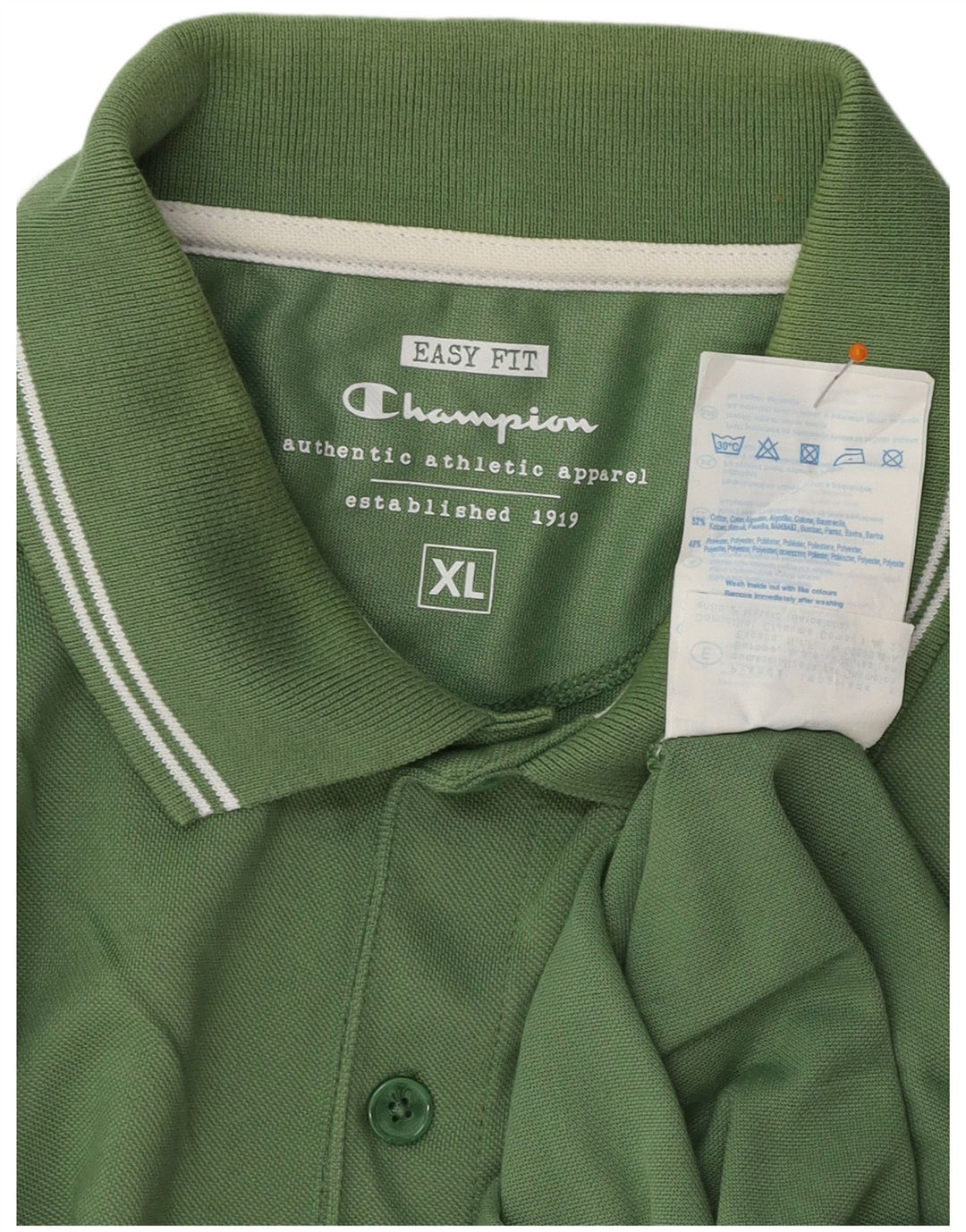 CHAMPION Polo de ajuste fácil para hombre XL Algodón verde