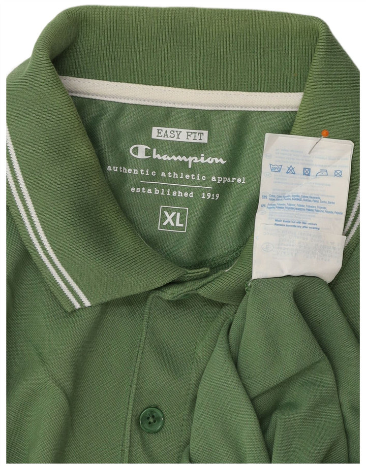 CHAMPION Polo de ajuste fácil para hombre XL Algodón verde