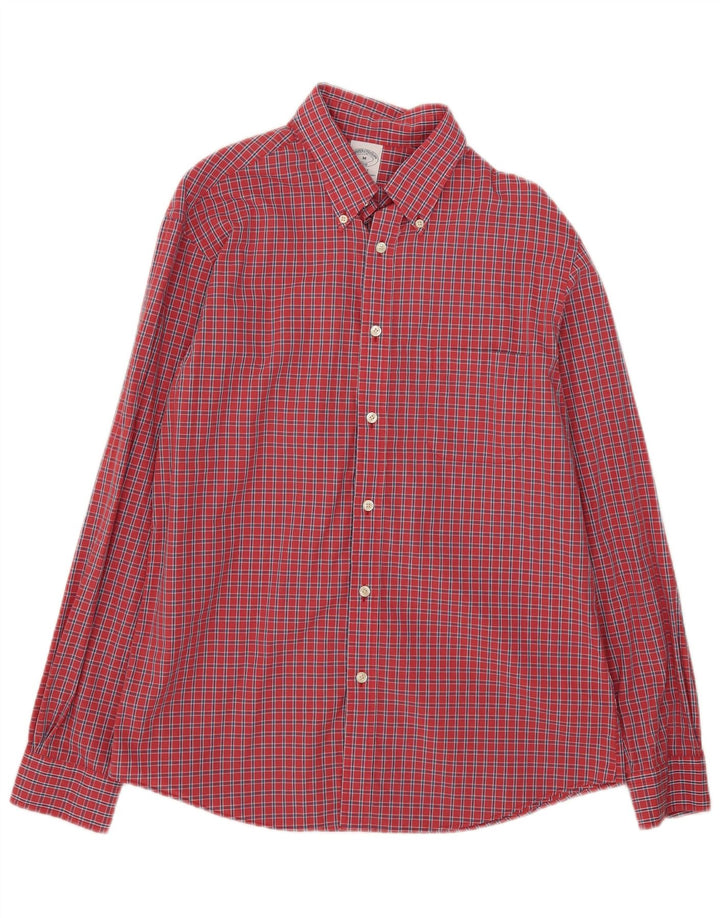 Brooks Brothers Camisa Regent para hombre de algodón a cuadros rojos medianos