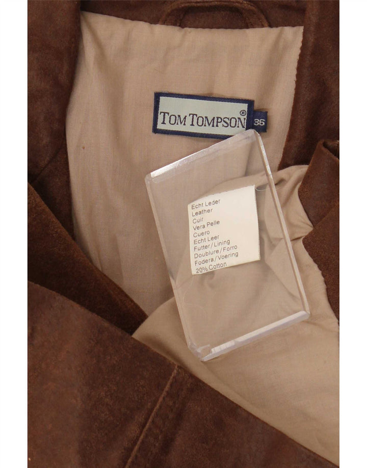 Tom Tompson Chaqueta Blazer de Cuero con 2 Botones para Mujer EU 36 Small Brown
