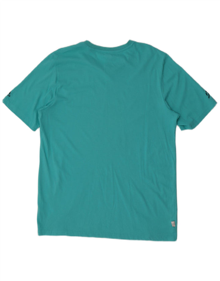 Adidas - Camiseta gráfica para hombre, talla grande, poliéster azul