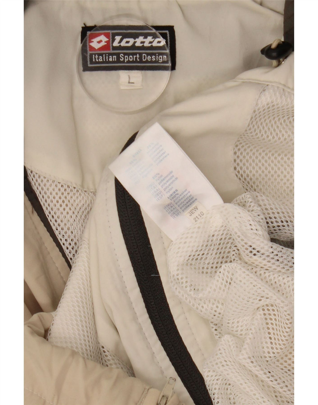 Lotto Hombre Chaqueta Top De Chándal Grande Beige Colorblock Algodón
