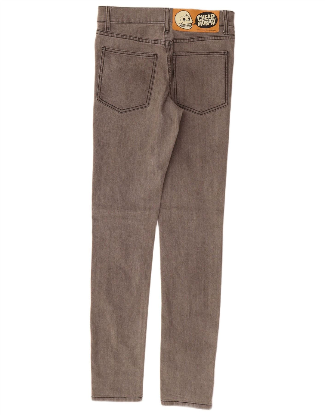 CHEAP MONDAY Vaqueros pitillo para mujer W27 L32 Algodón gris