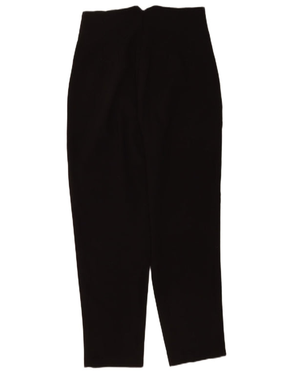 Zara Womens High Waist Tapered Chino Trousers Small W26 L26 Black Polyester