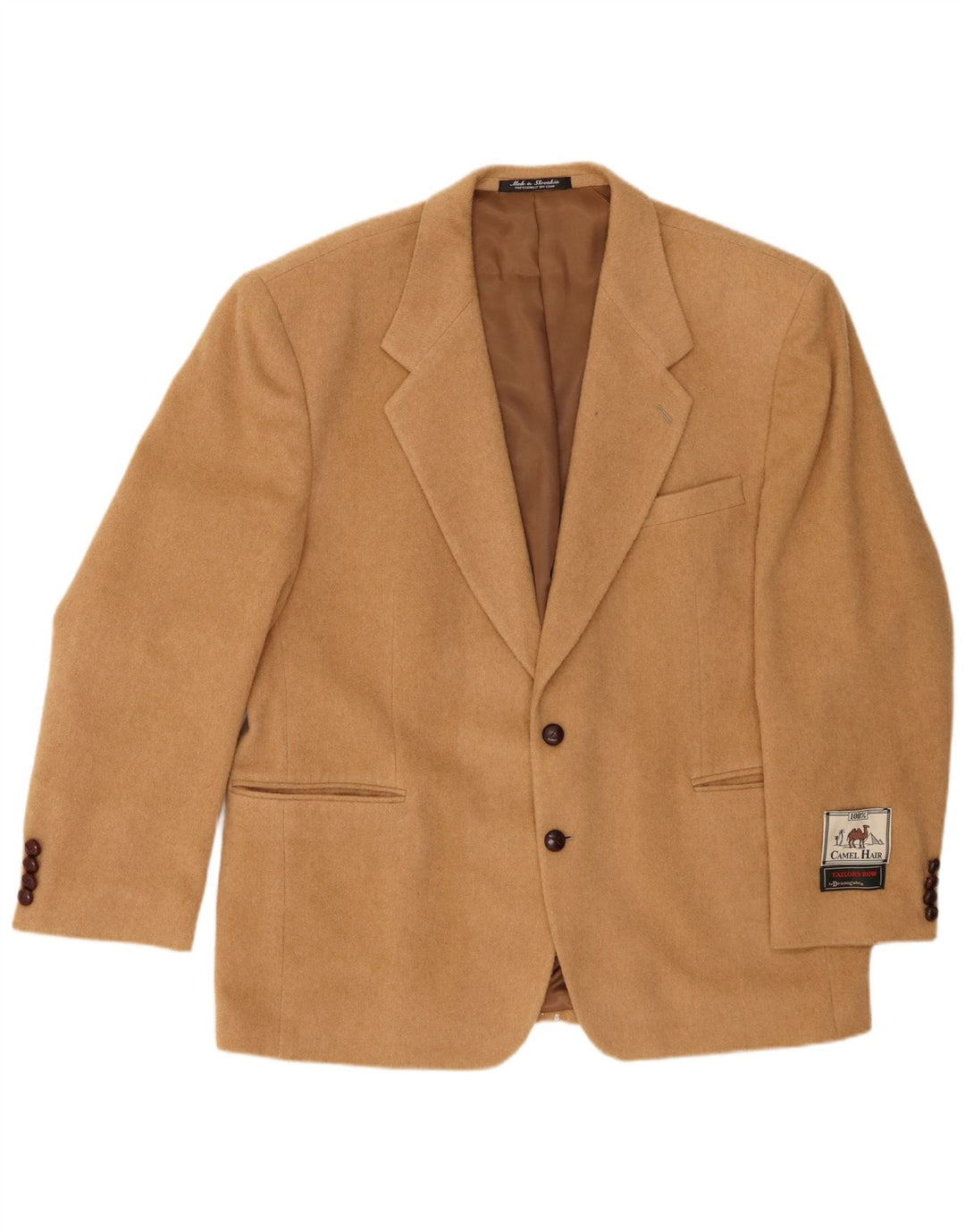 Deansgate Chaqueta tipo blazer de 2 botones para hombre UK 46 3XL Beige Camelhair