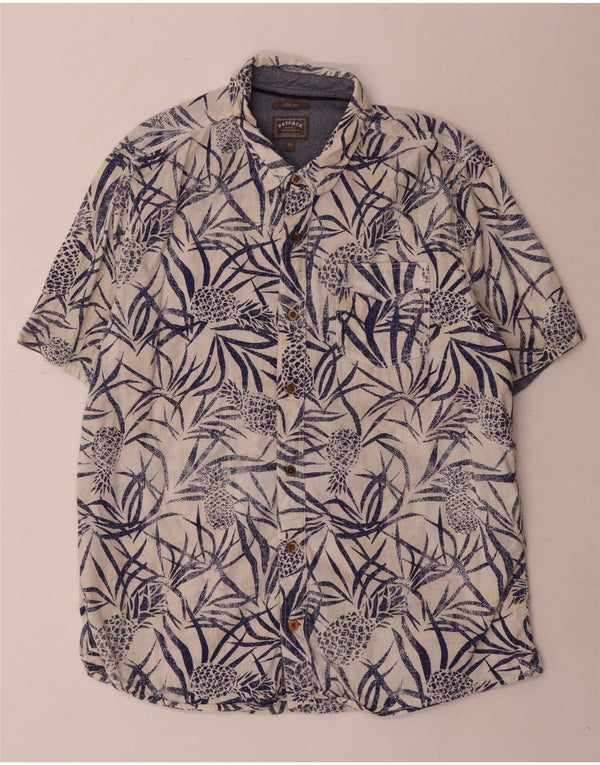 Camisa ajustada de manga corta para hombre de Fat Face XL de algodón blanco con estampado floral