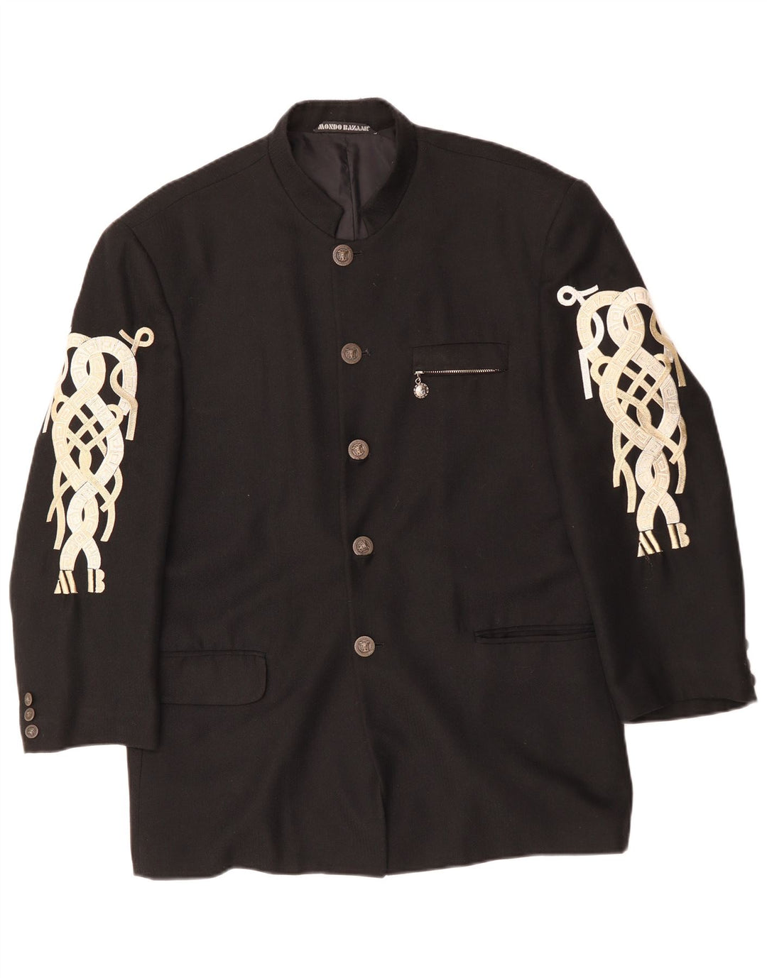 VINTAGE Chaqueta Blazer de 5 botones para hombre Reino Unido 40 Viscosa negra grande