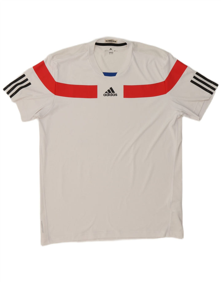 Adidas Hombre Climacool Graphic Camiseta Top Grande Blanco Colorblock Poliéster